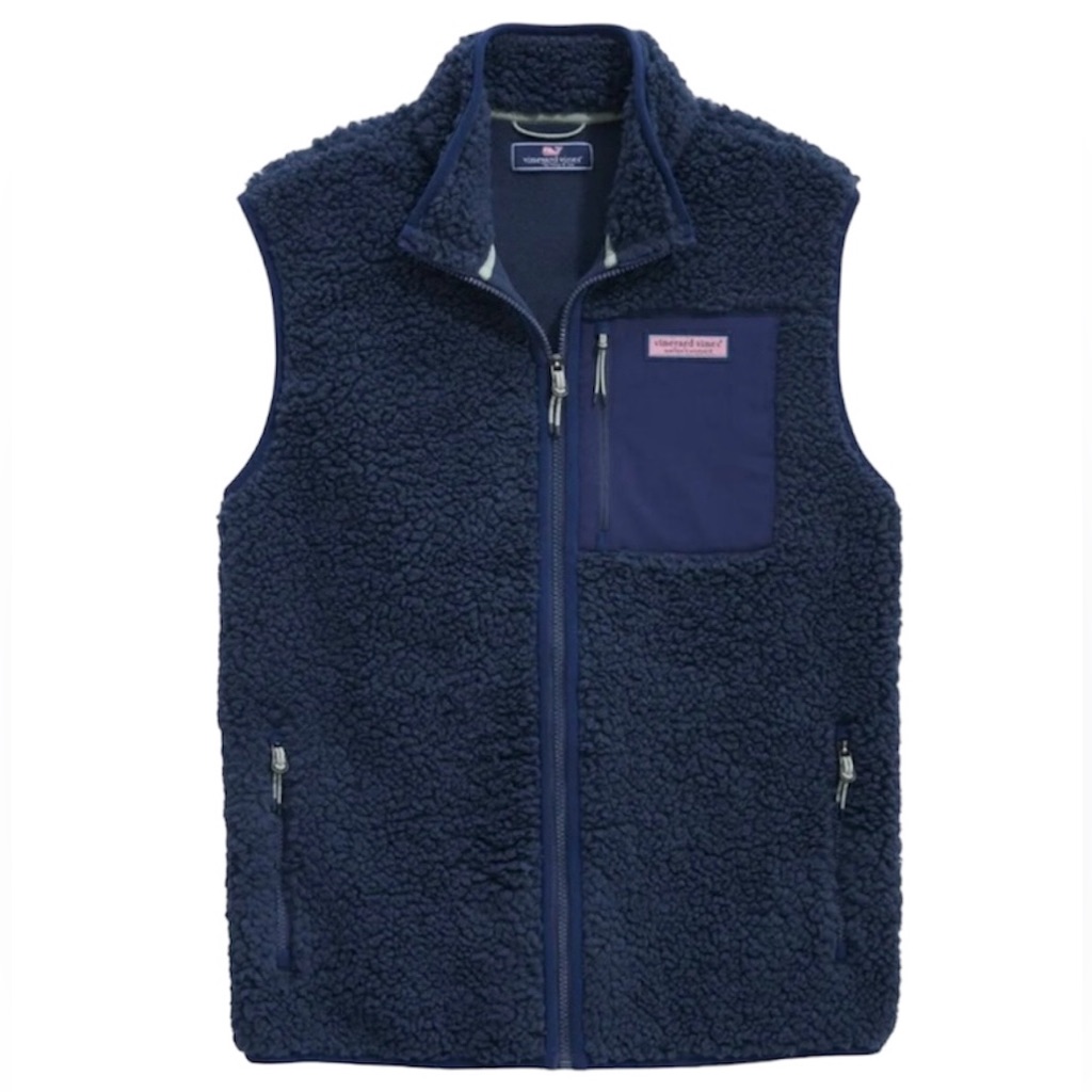 Vineyard Vines Navy Sherpa Fleece Vest